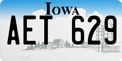 IA license plate AET629