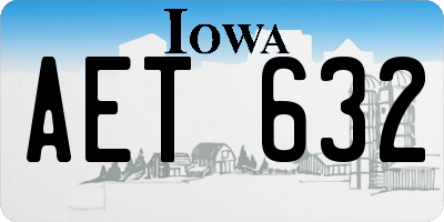 IA license plate AET632