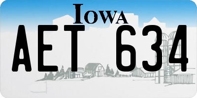 IA license plate AET634