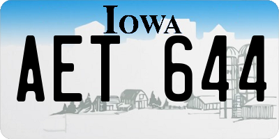 IA license plate AET644