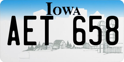 IA license plate AET658