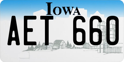 IA license plate AET660