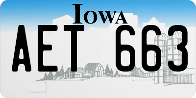 IA license plate AET663