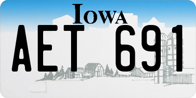IA license plate AET691