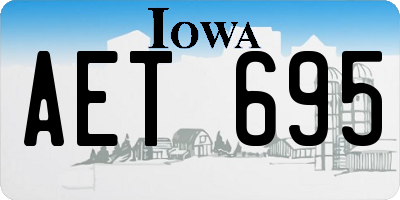 IA license plate AET695