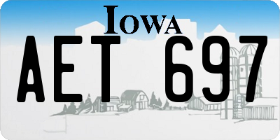 IA license plate AET697