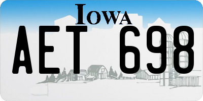 IA license plate AET698