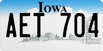 IA license plate AET704