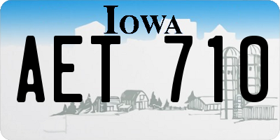 IA license plate AET710