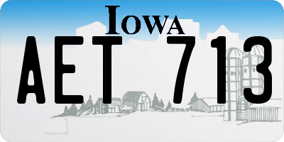 IA license plate AET713