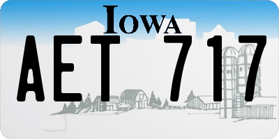 IA license plate AET717