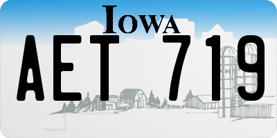 IA license plate AET719