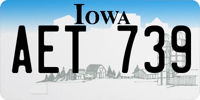 IA license plate AET739