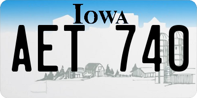 IA license plate AET740
