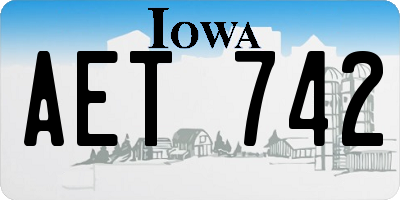 IA license plate AET742