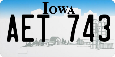 IA license plate AET743