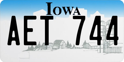 IA license plate AET744