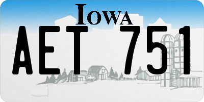 IA license plate AET751