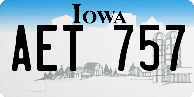 IA license plate AET757