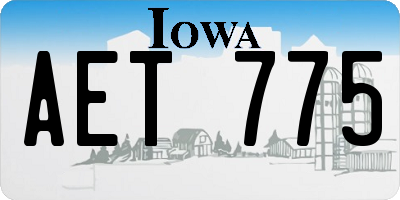 IA license plate AET775