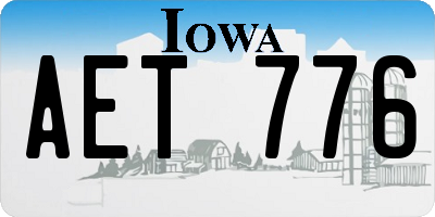 IA license plate AET776