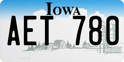 IA license plate AET780
