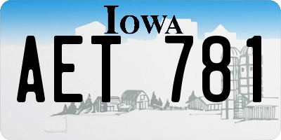IA license plate AET781