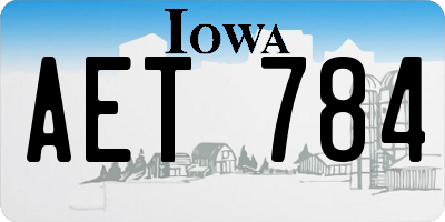 IA license plate AET784