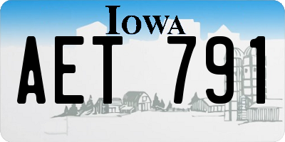 IA license plate AET791