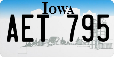 IA license plate AET795