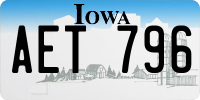 IA license plate AET796