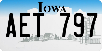 IA license plate AET797
