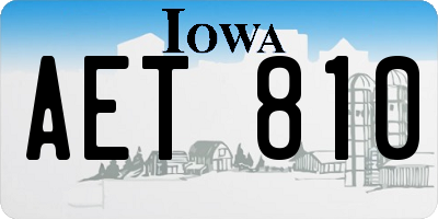 IA license plate AET810