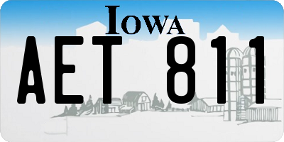 IA license plate AET811