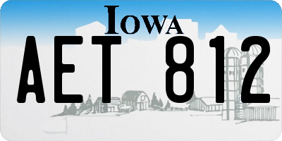 IA license plate AET812