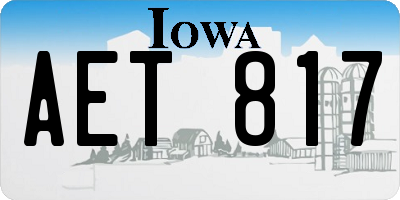 IA license plate AET817