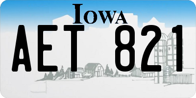 IA license plate AET821