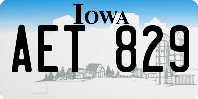 IA license plate AET829