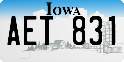 IA license plate AET831