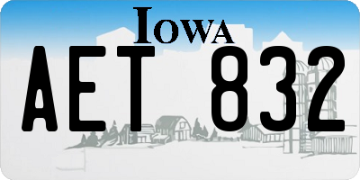 IA license plate AET832