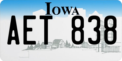 IA license plate AET838
