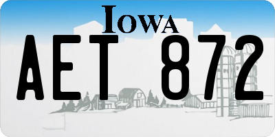 IA license plate AET872