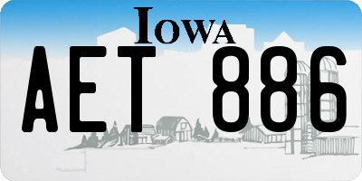IA license plate AET886