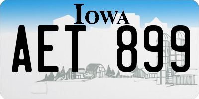 IA license plate AET899