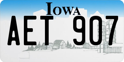 IA license plate AET907