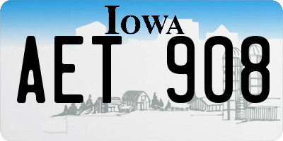 IA license plate AET908