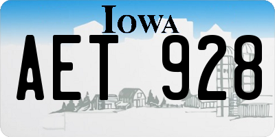 IA license plate AET928