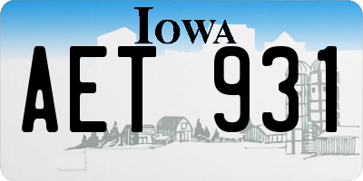 IA license plate AET931