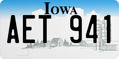 IA license plate AET941