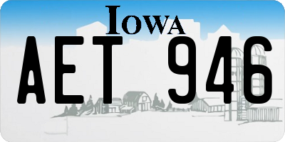 IA license plate AET946